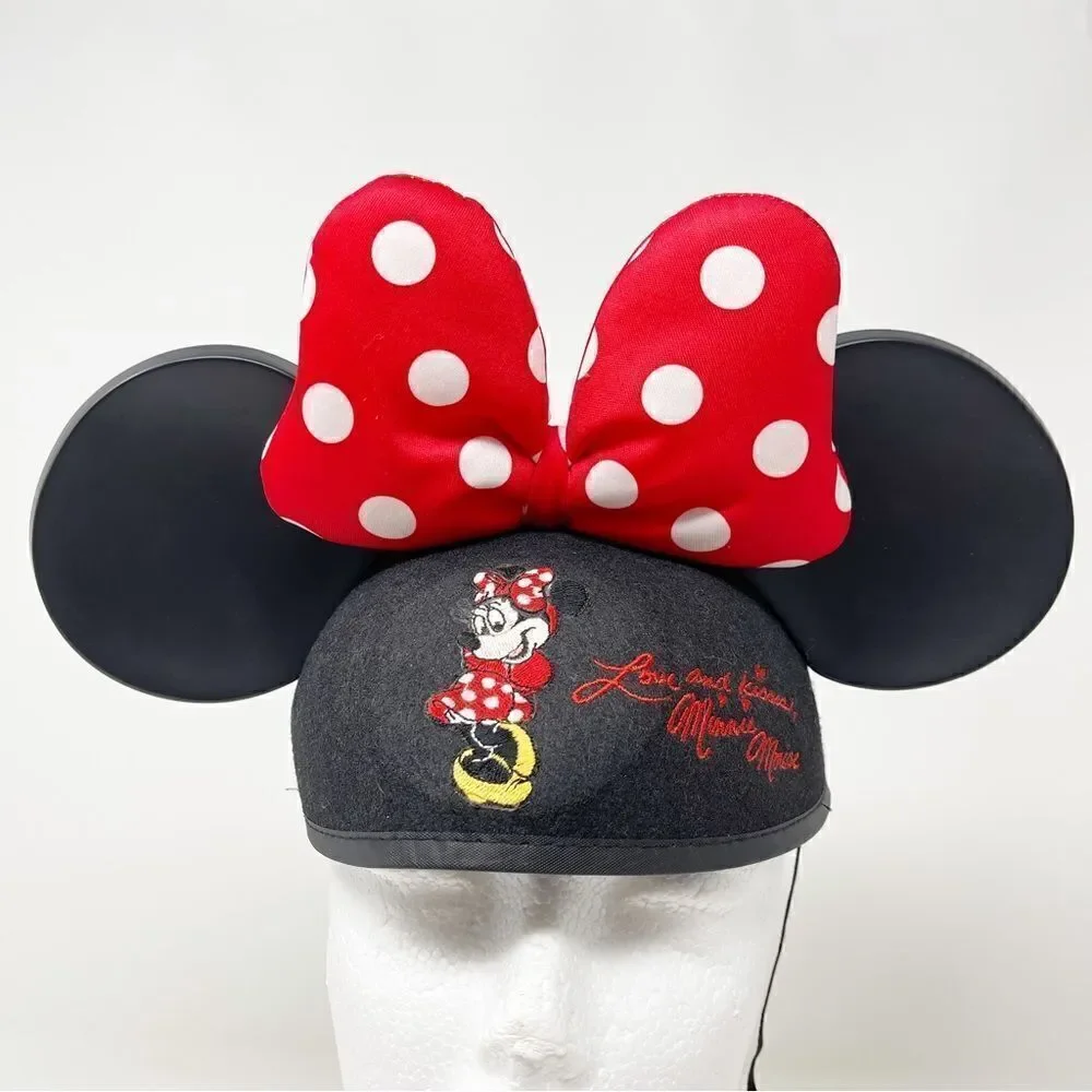 Disney Parks Ears Hat Minnie Mouse Polka Dot Bow Embroidered Signature